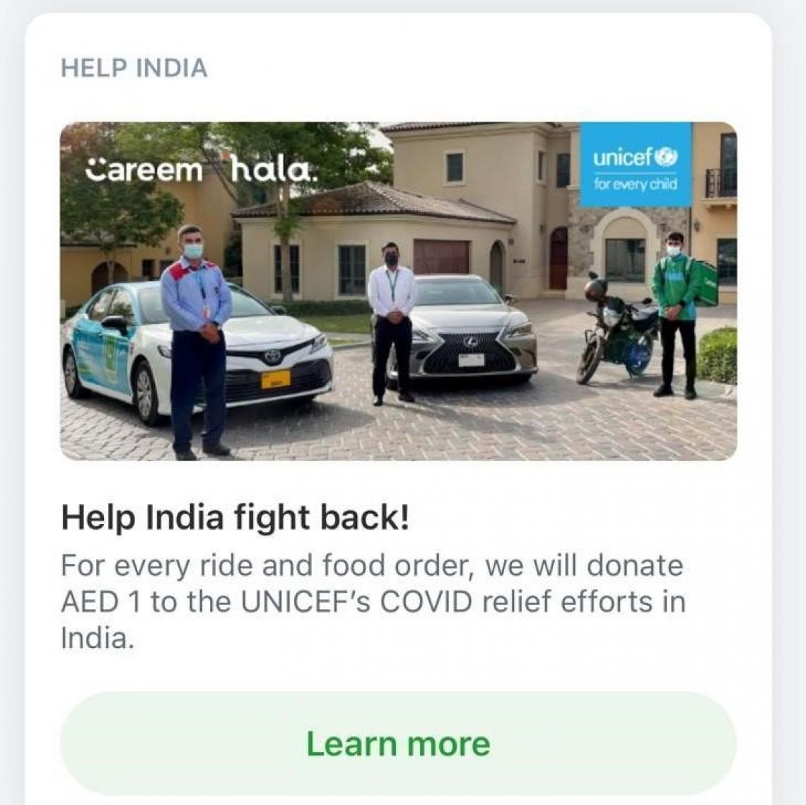 Careem and Hala support UNICEF’s emergency COVID-19 response in India